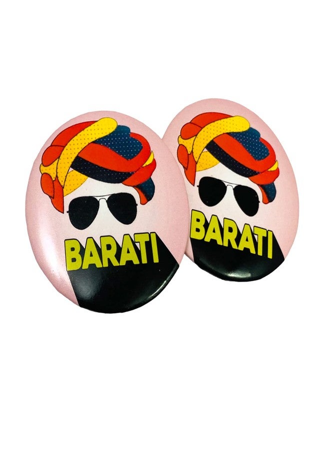 Evisha مجموعة إيفيشا من 10 شارات زفاف باراتي، شارات لحفلات توديع العزوبية وحفلات الاستقبال والمناسبات، شارات دبوسية بحجم 58 مم - Image 3